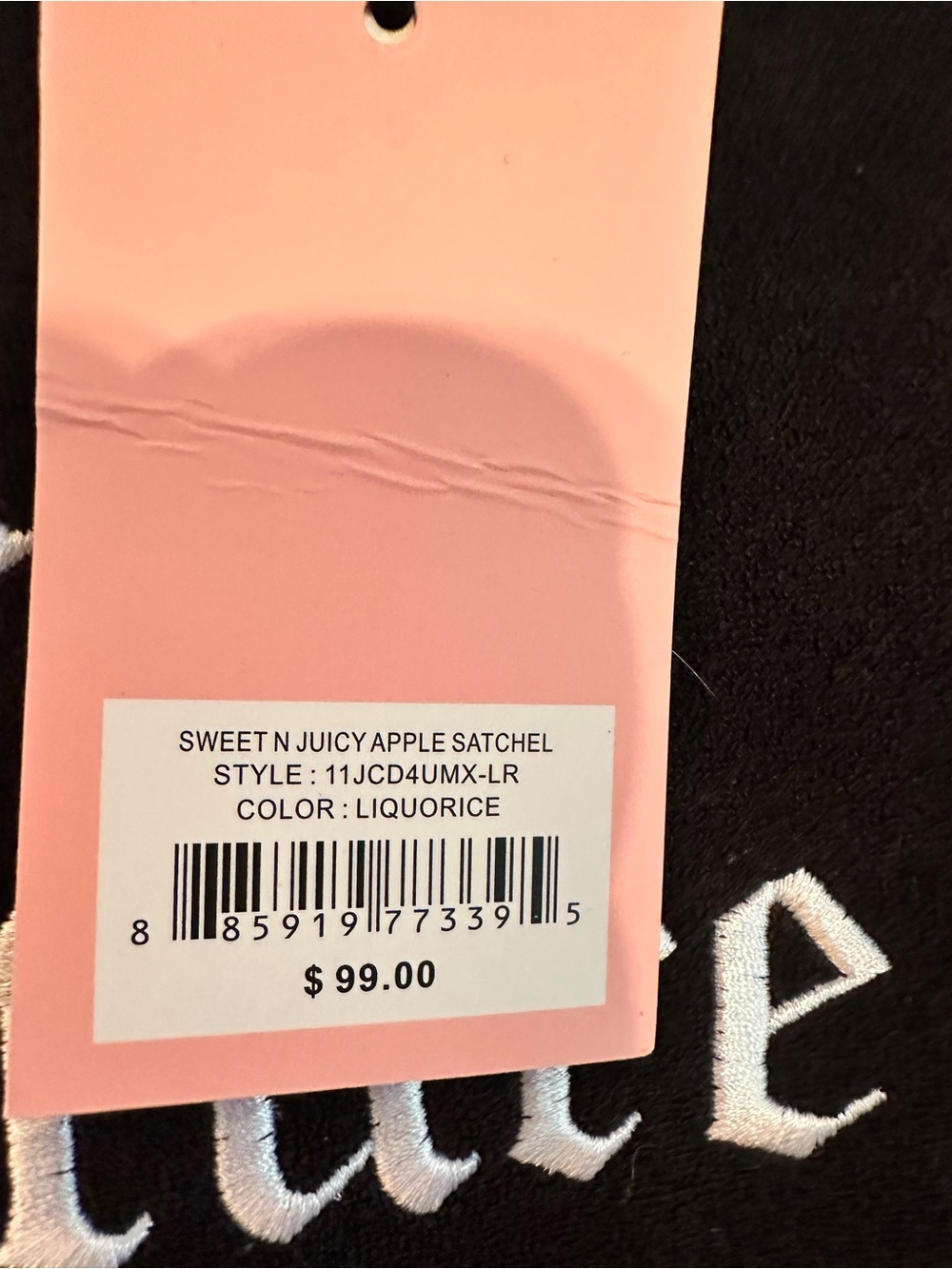 Juicy Couture Black & White Strawberry Patch Purse Arm and Shoulder Strap NWT - Picture 9 of 13
